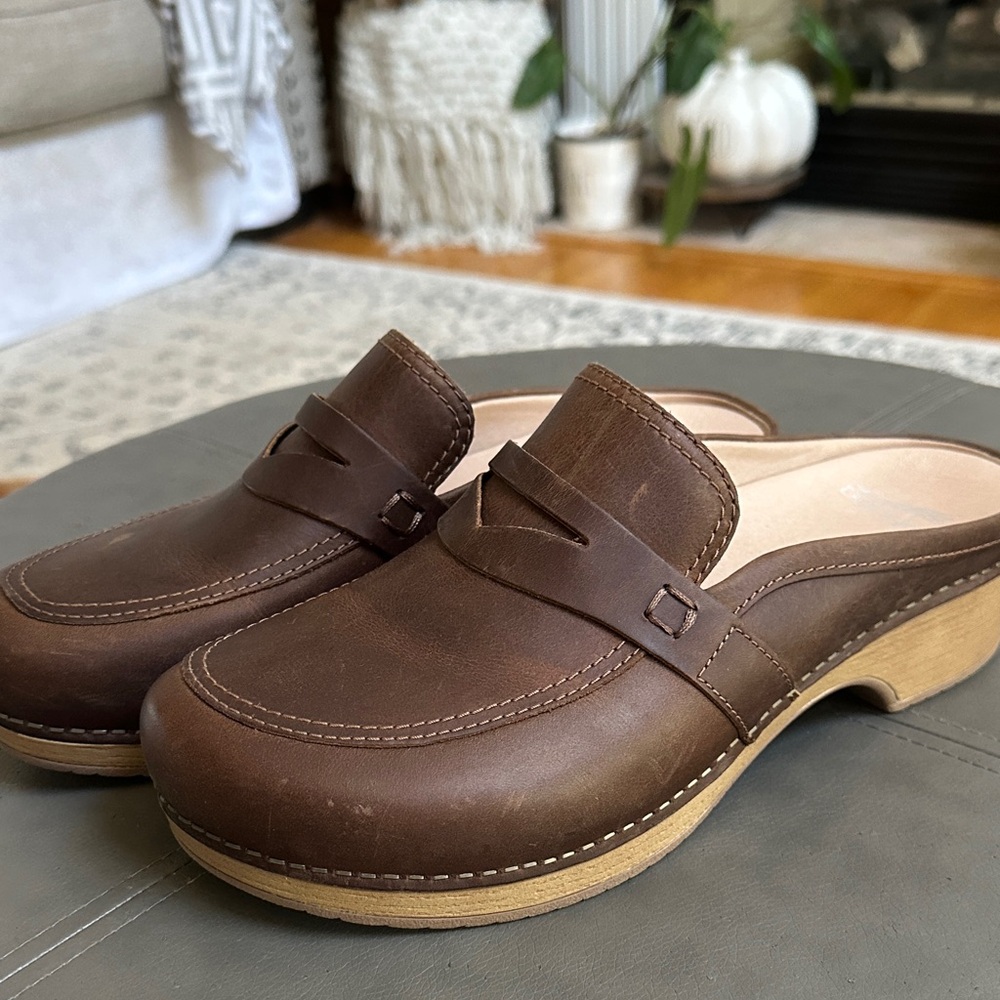 Dansko Brown Leather Mules